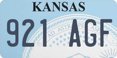 KS license plate 921AGF