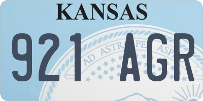 KS license plate 921AGR