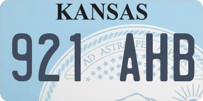 KS license plate 921AHB