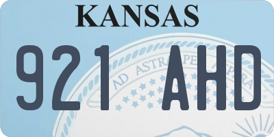 KS license plate 921AHD