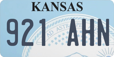 KS license plate 921AHN