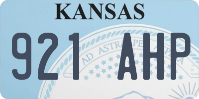 KS license plate 921AHP