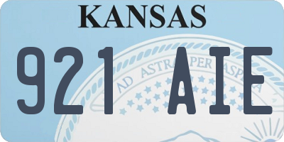 KS license plate 921AIE