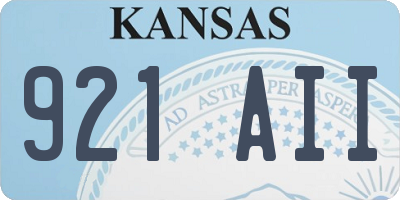 KS license plate 921AII