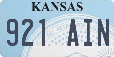 KS license plate 921AIN