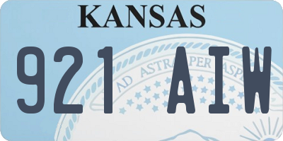 KS license plate 921AIW