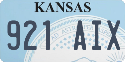 KS license plate 921AIX