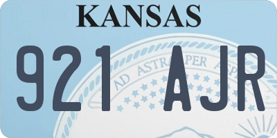 KS license plate 921AJR