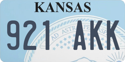 KS license plate 921AKK
