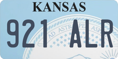 KS license plate 921ALR