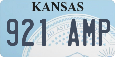 KS license plate 921AMP