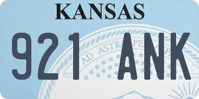 KS license plate 921ANK