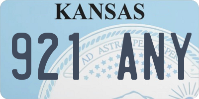 KS license plate 921ANY