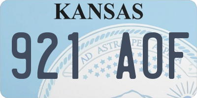 KS license plate 921AOF
