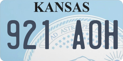 KS license plate 921AOH