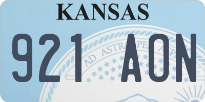KS license plate 921AON