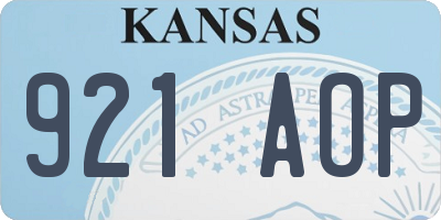 KS license plate 921AOP