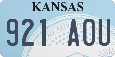 KS license plate 921AOU