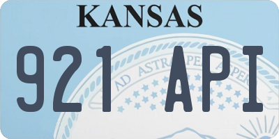 KS license plate 921API