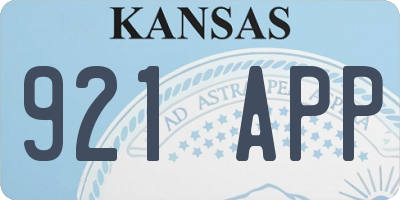 KS license plate 921APP