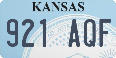 KS license plate 921AQF
