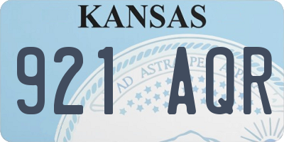 KS license plate 921AQR