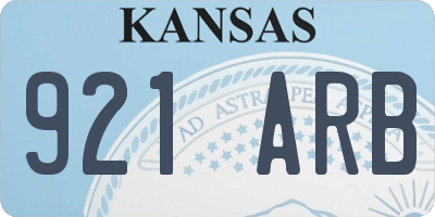 KS license plate 921ARB