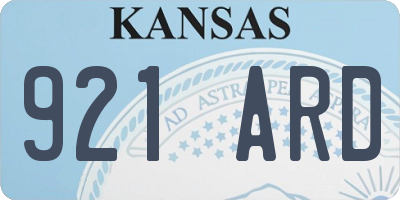 KS license plate 921ARD