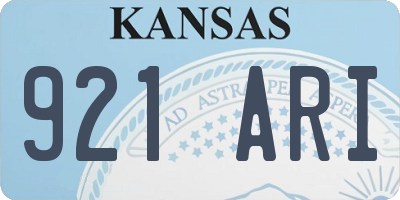 KS license plate 921ARI