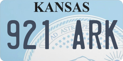 KS license plate 921ARK