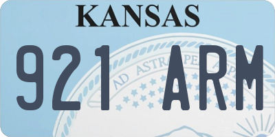 KS license plate 921ARM