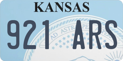 KS license plate 921ARS
