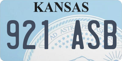 KS license plate 921ASB
