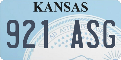 KS license plate 921ASG
