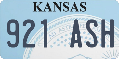 KS license plate 921ASH