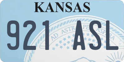 KS license plate 921ASL