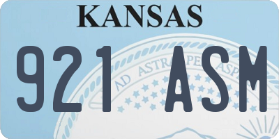 KS license plate 921ASM