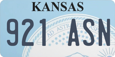 KS license plate 921ASN