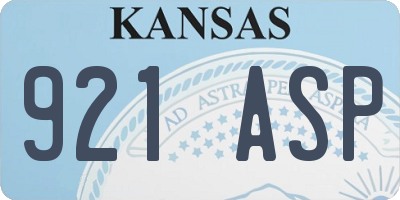 KS license plate 921ASP
