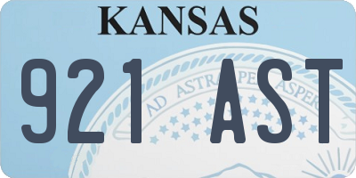 KS license plate 921AST