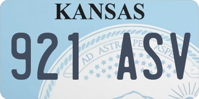 KS license plate 921ASV