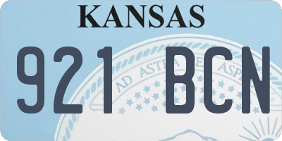 KS license plate 921BCN
