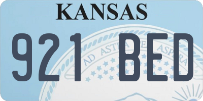 KS license plate 921BED