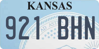 KS license plate 921BHN