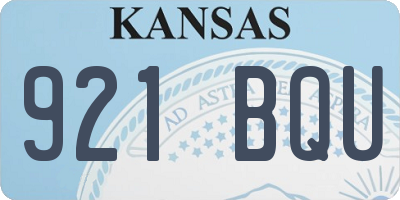 KS license plate 921BQU