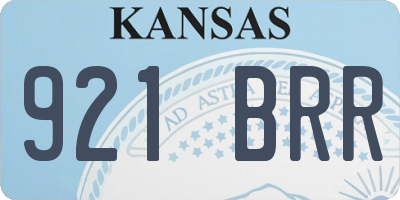 KS license plate 921BRR