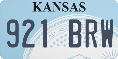 KS license plate 921BRW