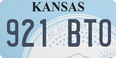 KS license plate 921BTO