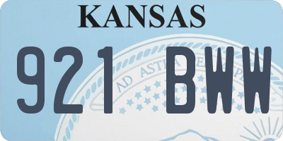 KS license plate 921BWW