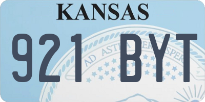 KS license plate 921BYT